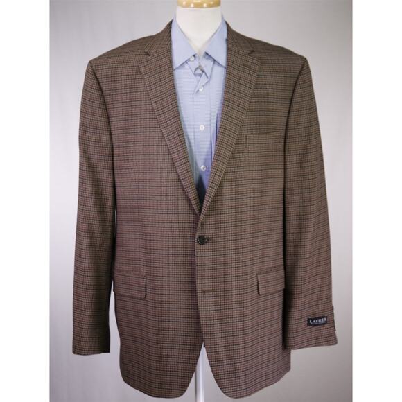 Ralph Lauren Black Label Mens Brown Black Check Sportcoat Blazer 46L - Picture 2 of 8